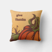 Eenzame pompoen op het veld. De herfst verlaat her Kussen (Achterkant)