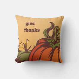 Eenzame pompoen op het veld. De herfst verlaat her Kussen