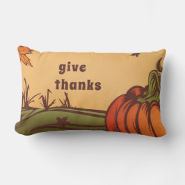 Eenzame pompoen op het veld. De herfst verlaat her Kussen