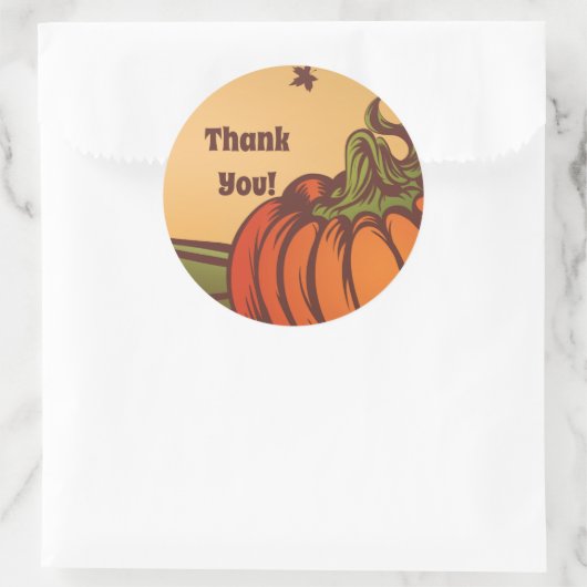 Eenzame pompoen op het veld. De herfst verlaat her Ronde Sticker (Tas)