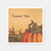 Eenzame pompoen op het veld. De herfst verlaat her Servet (Voorkant)