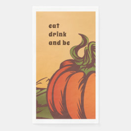 Eenzame pompoen op het veld. De herfst verlaat her Servet