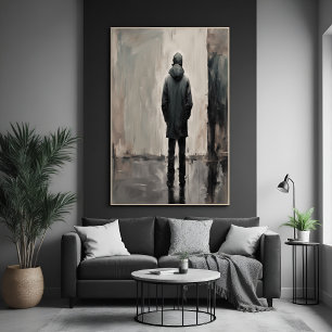 Eenzame reflectie – minimalistische kunst perfect poster