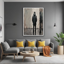 Eenzame reflectie – minimalistische kunst poster