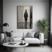 Eenzame reflectie – minimalistische kunst poster