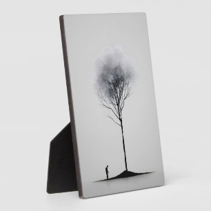 Eenzame Reflectie Minimalistische Zwart en Wit Fotoplaat