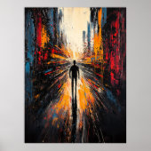 Eenzame Reis – Expressionistische Abstracte Stedel Poster (Voorkant)