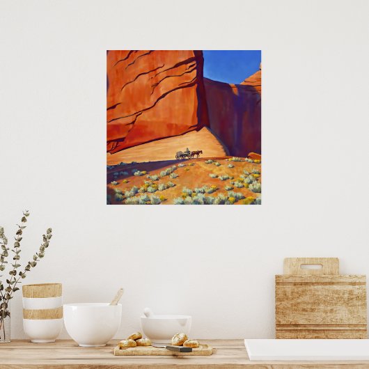 “Eenzame Reis” Western Art van Maynard Dixon Poster (Keuken)