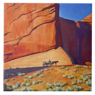 “Eenzame Reis” Westerse Kunst van Maynard Dixon Tegeltje
