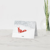 Eenzame Rode Nordic Fox Vrolijk Kerstfeest Feestdagen Kaart (Achterkant)