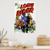 Eenzame Ruiter En Apache Oude Strips Poster (Keuken)