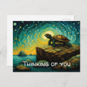 Eenzame schildpad die aan je denkt briefkaart (Voorkant / Achterkant)