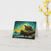 Eenzame schildpad die aan je denkt kaart (Gele Bloem)