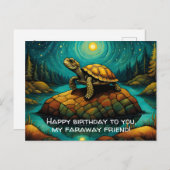 Eenzame Schildpad Lange Afstand Vriend Verjaardag Briefkaart (Voorkant / Achterkant)