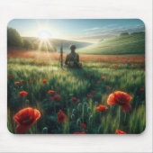 Eenzame soldaat in een papaverveld muismat (Voorkant)