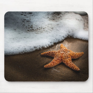 Eenzame Starfish op het strand Muismat