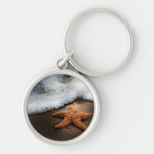 Eenzame Starfish op het strand Sleutelhanger (Voorkant)