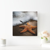 Eenzame Starfish op het strand Vierkante Klok (Huis)