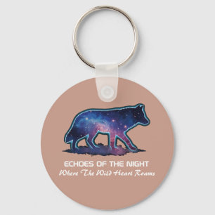 Eenzame sterrenstelsel wolf silhouet (Eecho's van Sleutelhanger