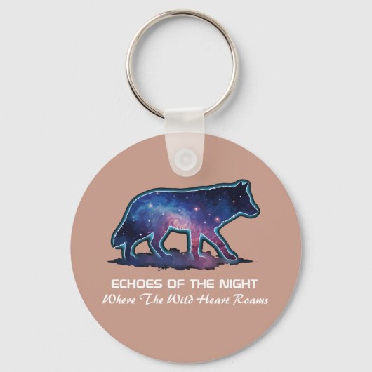Eenzame sterrenstelsel wolf silhouet (Eecho's van Sleutelhanger (Voorkant)