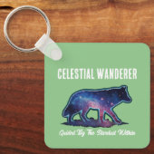 Eenzame sterrenstelsel wolf silhouet sleutelhanger (Voorkant)