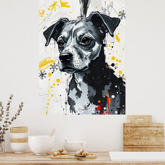 eenzame terriër poster (Keuken)