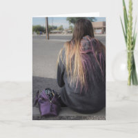Eenzame tiener alleen foto wenskaart