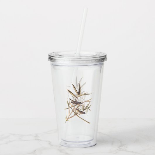 Eenzame Vireo Flycatcher van Audubon op riet Acryl Drinkbeker (Achterkant)