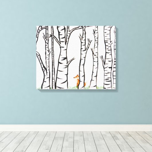 Eenzame vos canvas afdruk (Insitu (Houten vloer))