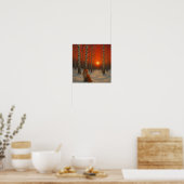 Eenzame vos in de winter poster (Keuken)