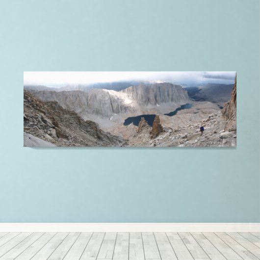 Eenzame wandelaar, bergen, meer, fijne kunst canvas afdruk (Insitu (Houten vloer))