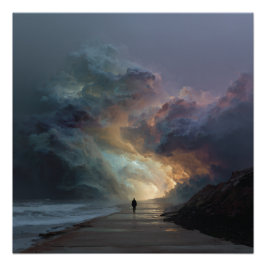 Eenzame Wandelaar Stormwolkpoort Perfect Poster
