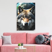 Eenzame Wolf Canvas Afdruk (Insitu (Woonkamer))
