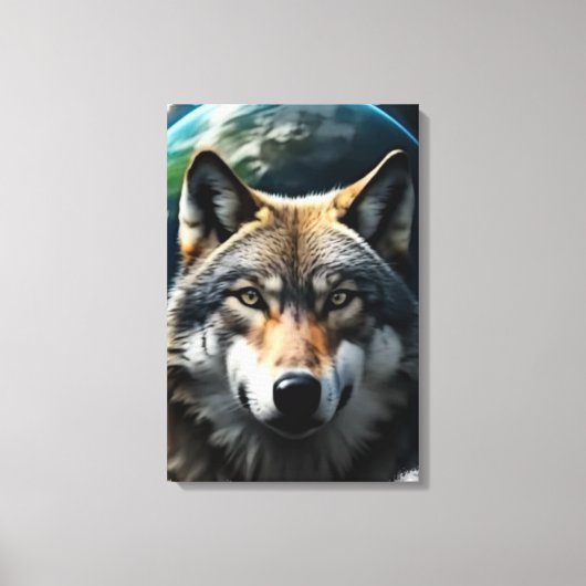 Eenzame Wolf Canvas Afdruk (Voorkant)