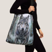 Eenzame Wolf Crossbody Tas (Dichtbij)