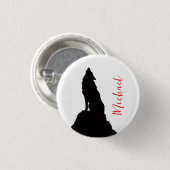 Eenzame Wolf Die Je Naam Roept Aangepaste Handgesc Ronde Button 3,2 Cm (Voorkant /achterkant)