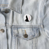 Eenzame Wolf Die Je Naam Roept Aangepaste Handgesc Ronde Button 3,2 Cm (In situ)