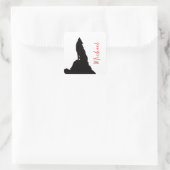 Eenzame Wolf Die Je Naam Roept Aangepaste Handgesc Vierkante Sticker (Tas)