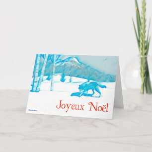 Eenzame Wolf in de Winter - Prettig Kerstfeest Kaart