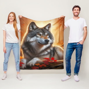 Eenzame wolf in het bos: eenzaamheid temidden van fleece deken