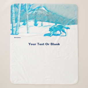 Eenzame Wolf In Winter Sherpa Deken