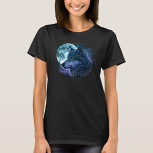 Eenzame Wolf Maan Huilende Wolf Roedel Kop Wolven T-shirt