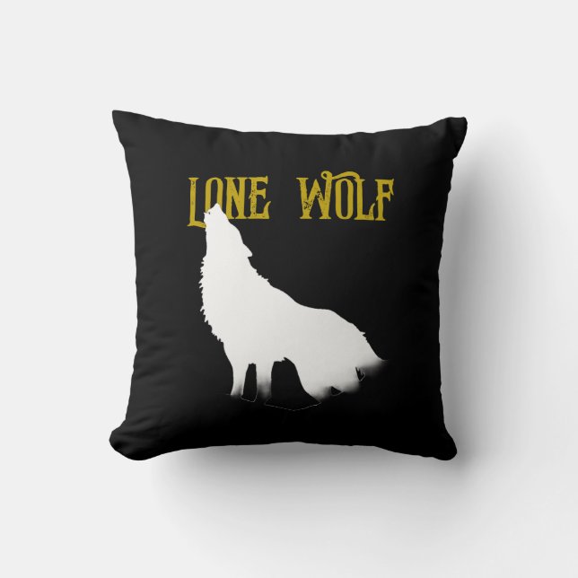 Eenzame Wolf Man Sigma Modern Minimalistisch Kussen (Voorkant)