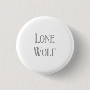 Eenzame Wolf Mannelijke Sigma Moderne Minimalist Ronde Button 3,2 Cm