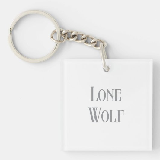 Eenzame Wolf Mannetje Sigma Modern Minimalistisch Sleutelhanger (voorkant)