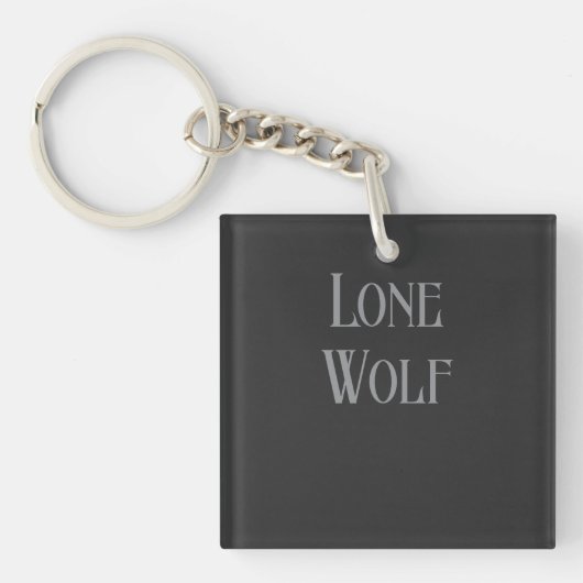 Eenzame Wolf Mannetje Sigma Modern Minimalistisch Sleutelhanger (voorkant)