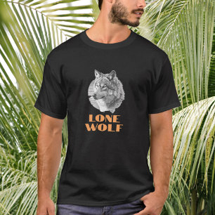 "Eenzame Wolf" of uw bericht, Grey Wolf-kunst T-shirt