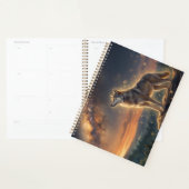 Eenzame Wolf Onder De Sterrenhemel Van De Melkweg Planner (Display)