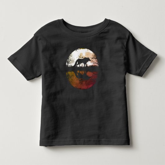 Eenzame Wolf Onder de Volle Maan Kinder Shirts (Voorkant)