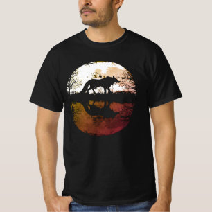 Eenzame Wolf Onder de Volle Maan T-shirt